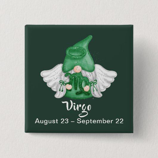 Schaltfläche "Gnome Virgo Astrology Signature Ange Button (Vorderseite)