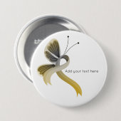 Schaltfläche "Gold and Silver Awareness Ribbon But Button (Vorne & Hinten)