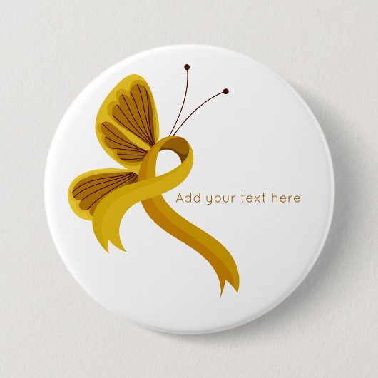 Schaltfläche "Gold Awareness Ribbon Butterfly" Button (Vorderseite)