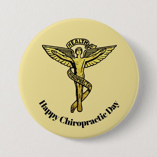 Schaltfläche "Golden Chiropractic Day Medical Symb Button (Vorderseite)