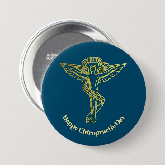 Schaltfläche "Goldene Chiropraktische Kontur" Button (Vorne & Hinten)