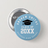 Schaltfläche Grad mit Name und Klasse Jahr Button (Vorne & Hinten)
