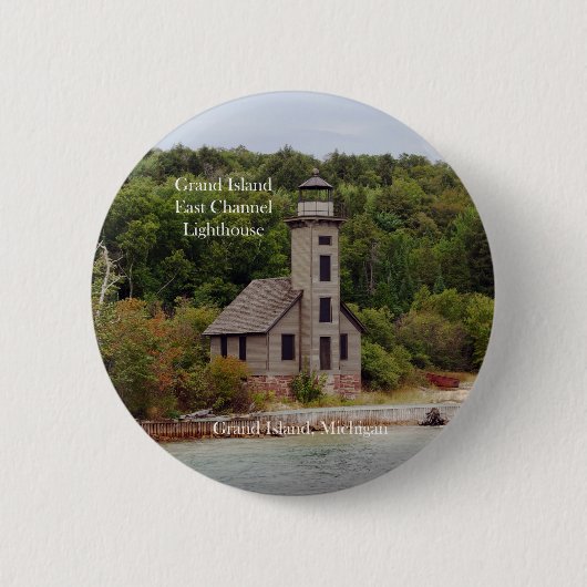 Schaltfläche "Grand Island East Channel Lighthouse Button (Vorderseite)
