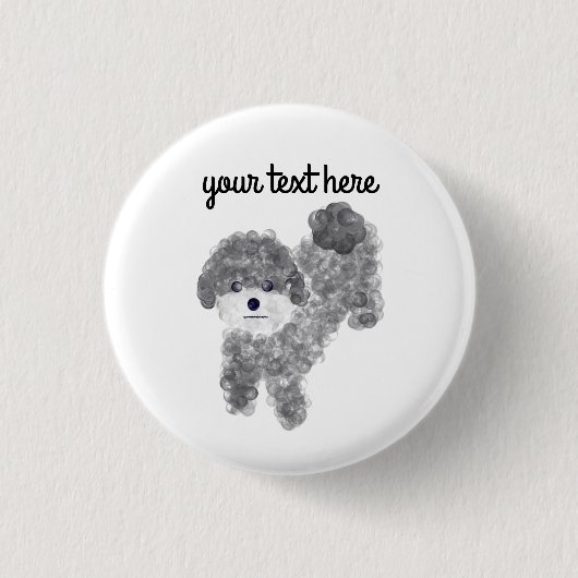 Schaltfläche "Gray Poodle #1" Button (Vorderseite)