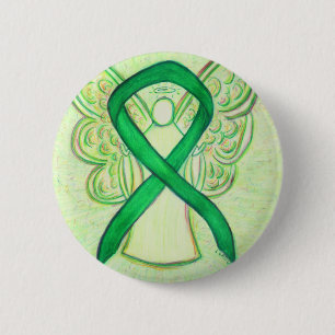 Schaltfläche "Green Awareness Ribbon Angel Art" Button