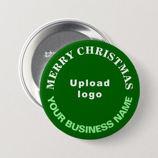 Schaltfläche "Green Christmas Business Round" Button (Vorne & Hinten)