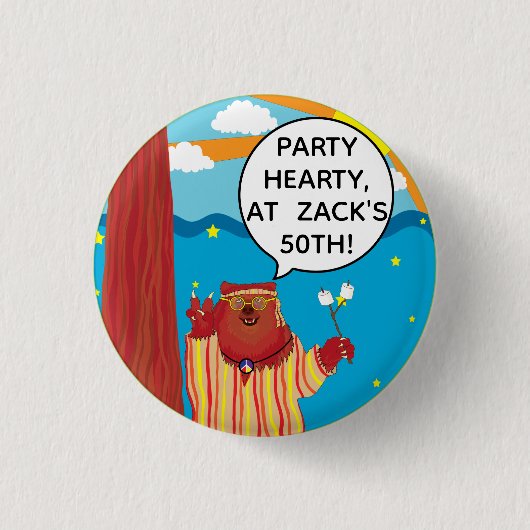 Schaltfläche "Groovy Bear Party" Button (Vorderseite)