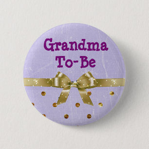 Schaltfläche "Großzügiger Lavendel und Gold-Baby-D Button