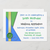 Schaltfläche ~ Grüne, blaue und gelbe Einladungen (Vorne/Hinten)