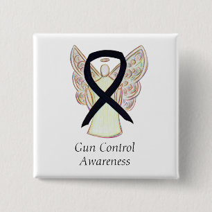 Schaltfläche "Gun Kontrolle Awareness Black Ribbon Button