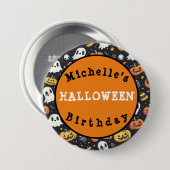 Schaltfläche Halloween Pumpkin & Ghost Button (Vorne & Hinten)