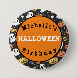 Schaltfläche Halloween Pumpkin & Ghost Button