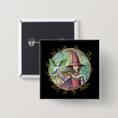 Schaltfläche Halloween White Cat Button (Vorne & Hinten)