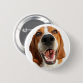 Schaltfläche "Happy Beagle Pinback" Button (Vorne & Hinten)