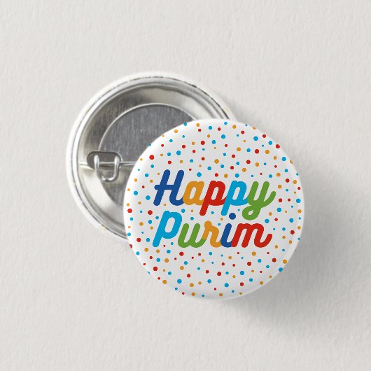 Schaltfläche "Happy Purim" Button (Vorne & Hinten)