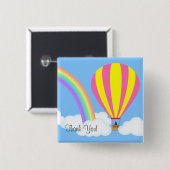 Schaltfläche "Heißluftballon" - Blauer Hintergrund Button (Vorne & Hinten)