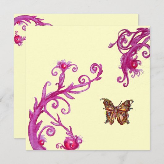 SCHALTFLÄCHE, hell rosa weiß Einladung (Vorne/Hinten)