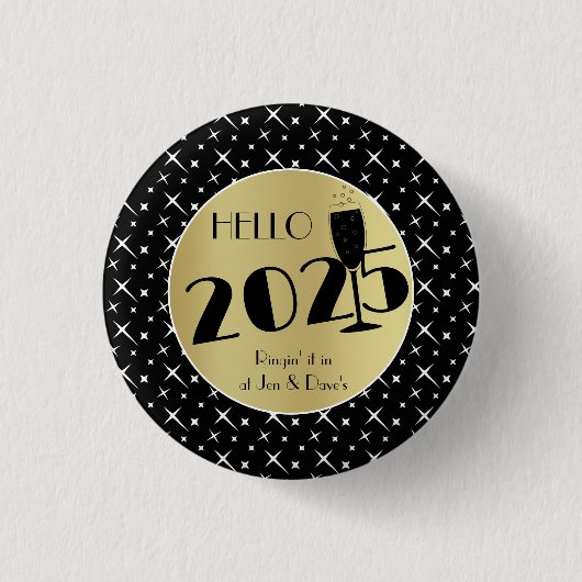 Schaltfläche "Hello 2025 New Years" Button (Vorderseite)