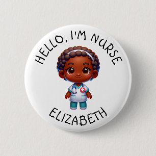 Schaltfläche Hello Im Nurse (Name hinzufügen) Pers Button