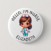 Schaltfläche Hello Im Nurse (Name hinzufügen) Pers Button (Vorderseite)