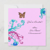 SCHALTFLÄCHE, hellrosa blau Einladung (Rückseite)