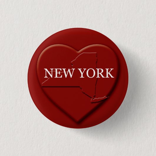 Schaltfläche "Herz-Karte-Design" in New York Button (Vorderseite)