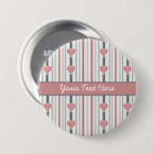 Schaltfläche "Herz & Streifen", anpassen Button (Vorne & Hinten)