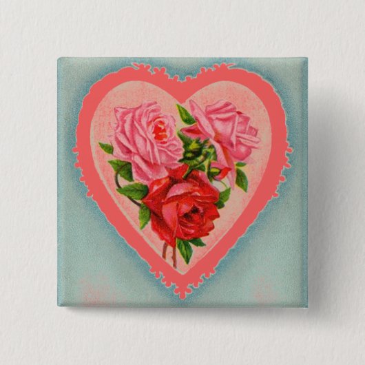 Schaltfläche Herz und Rose Button (Vorderseite)