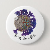 Schaltfläche - Hippy Fish mit Lila Finnen Button (Vorderseite)