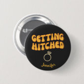 Schaltfläche "Hitched Brides Junggeselinnen-Abschi Button (Vorne & Hinten)