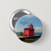Schaltfläche Holland Harbour South Pierhead Light Button (Vorne & Hinten)