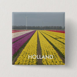 Schaltfläche Holland Tulip Field Square Button