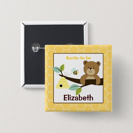 Schaltfläche "Honigbär und Biene" Button (Vorne & Hinten)