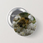 Schaltfläche Honigbienen und Blume Button (Vorne & Hinten)