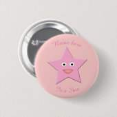 Schaltfläche "hübsch rosa Sternchen" Button (Vorne & Hinten)