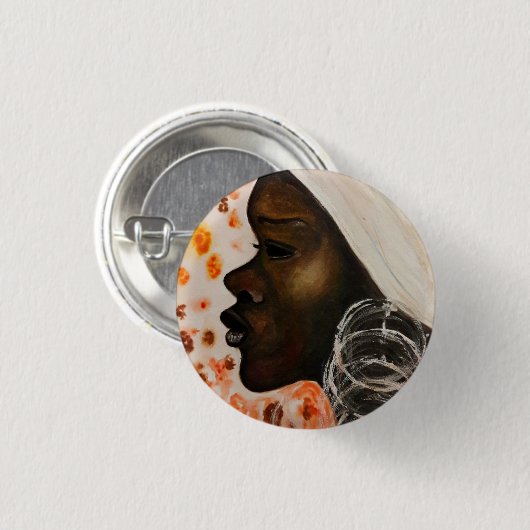 Schaltfläche "hübsche Afrikanische Frau" Button (Vorne & Hinten)