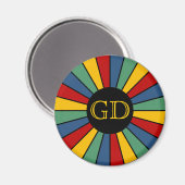 SCHALTFLÄCHE I + Foto, Text, Monogramm Magnet (Vorderseite/Rückseite)