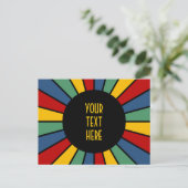SCHALTFLÄCHE I + Foto, Text, Monogramm Postkarte (Stehend Vorderseite)