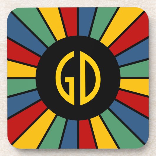 SCHALTFLÄCHE I + Foto, Text, Monogramm Untersetzer (Vorderseite)