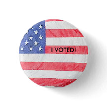 Schaltfläche "I Voted" für die amerikanische Flagg