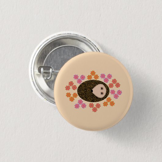Schaltfläche "Igel und Blume" Button (Vorne & Hinten)