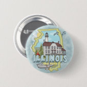 Schaltfläche Illinois Lighthouse Button (Vorne & Hinten)