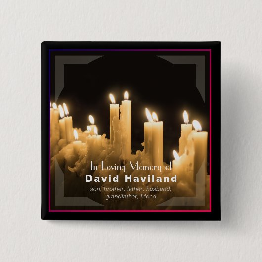 Schaltfläche im Speicher der Kerzen mit Text - HAM Button (Vorderseite)