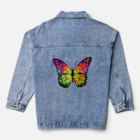 SCHALTFLÄCHE IN ABSTRAKTER KUNST JEANSJACKE (Rückseite)