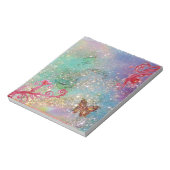 SCHALTFLÄCHE IN BLAUEN GRÜNEN GLITZERN NOTIZBLOCK (Rotiert)