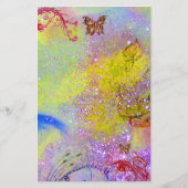 SCHALTFLÄCHE IN GLITZERN 2, lila-blau-gelb Briefpapier (Vorderseite)