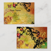 SCHALTFLÄCHE IN GLITZERN, GELBE, SCHWARZE WIRBEL M VISITENKARTE (Vorne/Hinten)