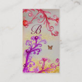 SCHALTFLÄCHE IN GLITZERN SILBER PLATINUM MONOGRAM VISITENKARTE (Rückseite)