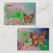 SCHALTFLÄCHE IN GOLD AQUAMARINEN GRÜNEN GLITZERN VISITENKARTE (Vorne/Hinten)