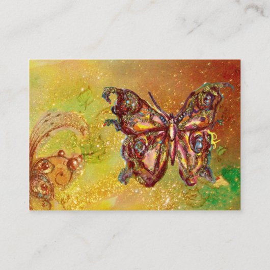 SCHALTFLÄCHE IN GOLD GELBE GRÜNE, ROTE GLITZERN VISITENKARTE (Rückseite)